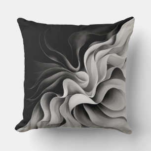 Schwarz-Weiß-Schattierungen Ombre-Effekt Kissen
