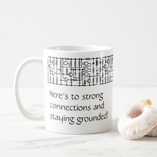 Schwarz-Weiß-Schematica - personalisierte Umarmung Kaffeetasse (Mit Donut)