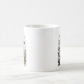 Schwarz-Weiß-Scherenschnittbaum Kaffeetasse (Mittel)