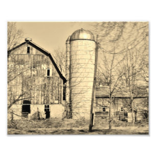 Schwarz-Weiß-Scheune 10x8 Fotodruck