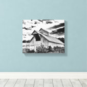 Schwarz-Weiß-Scheune Leinwanddruck (Insitu (Holzboden))