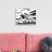Schwarz-Weiß-Scheune Leinwanddruck (Insitu (Wohnzimmer))