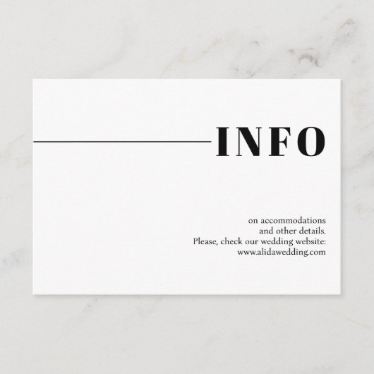 Schwarz-Weiß-Schick-Typografie Minimalistische Hoc Begleitkarte (Vorderseite)