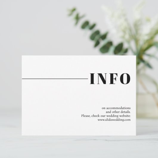 Schwarz-Weiß-Schick-Typografie Minimalistische Hoc Begleitkarte (Stehend Vorderseite)