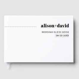 Schwarz-Weiß-Schick-Typografie Minimalistische Hoc Gästebuch