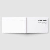 Schwarz-Weiß-Schick-Typografie Minimalistische Hoc Gästebuch (Voll)