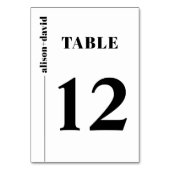 Schwarz-Weiß-Schick-Typografie Minimalistische Hoc Tischnummer (Vorderseite)