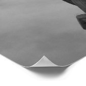 Schwarz-Weiß-Schiefer Turm von Pisa Italien Poster (Ecke)