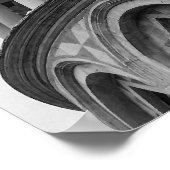 Schwarz-Weiß-Schiefer Turm von Pisa Italien Poster (Ecke)