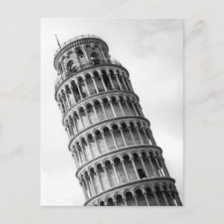 Schwarz-Weiß-Schiefer Turm von Pisa Italien Postkarte
