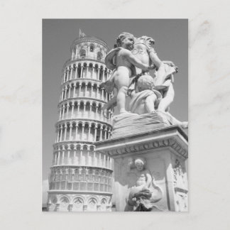 Schwarz-Weiß-Schiefer Turm von Pisa Italien Postkarte