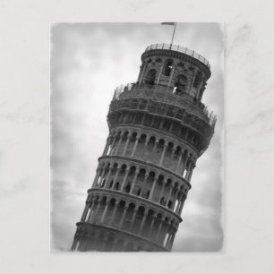 Schwarz-Weiß-Schiefer Turm von Pisa Postkarte