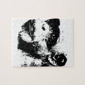 Schwarz-Weiß-Schimpanse-Pop Puzzle (Horizontal)