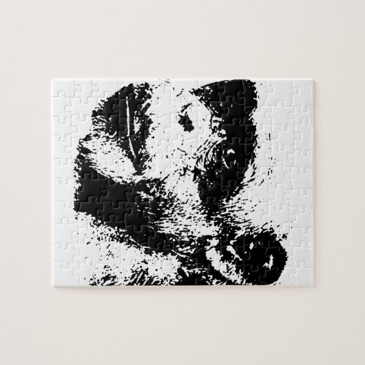 Schwarz-Weiß-Schimpanse-Pop Puzzle (Horizontal)