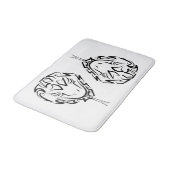 Schwarz-Weiß-Schlange Badematte (Schrägansicht)