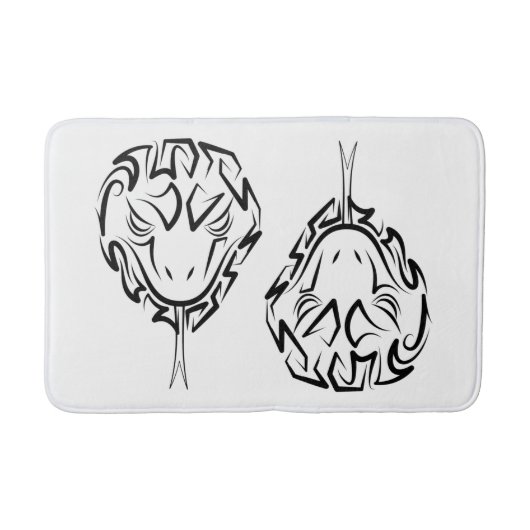 Schwarz-Weiß-Schlange Badematte (Vorderseite)