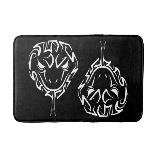 Schwarz-Weiß-Schlange Badematte (Vorderseite)