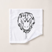 Schwarz-Weiß-Schlange Badhandtuch Set (Waschlappen)