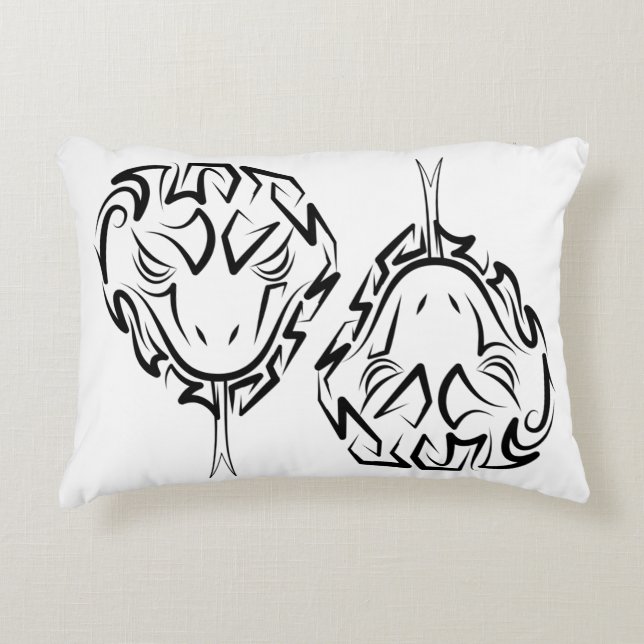 Schwarz-Weiß-Schlange Dekokissen (Vorderseite)