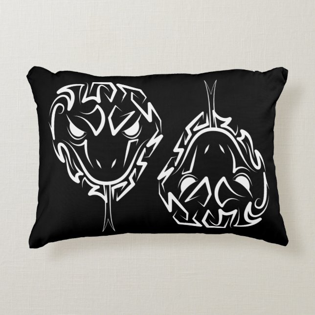 Schwarz-Weiß-Schlange Dekokissen (Vorderseite)