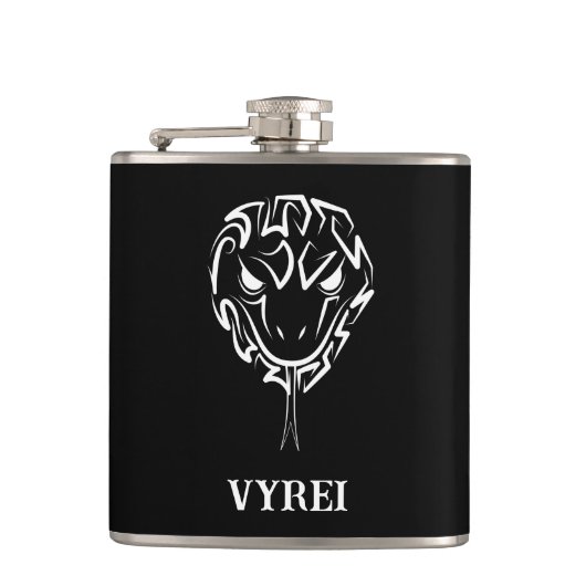 Schwarz-Weiß-Schlange Flachmann (Vorderseite)