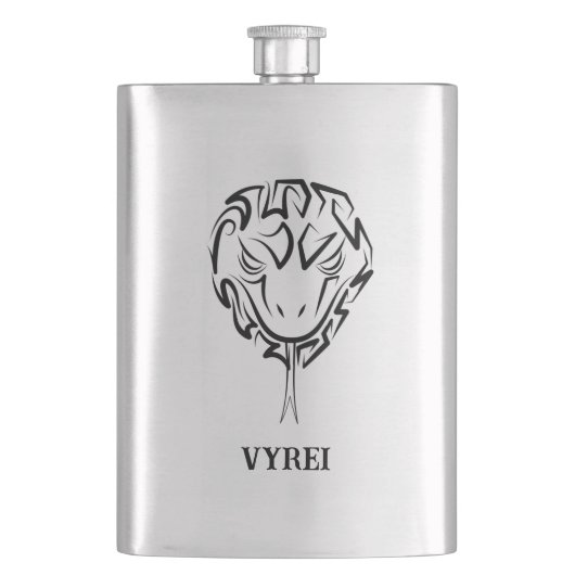 Schwarz-Weiß-Schlange Flachmann (Vorderseite)