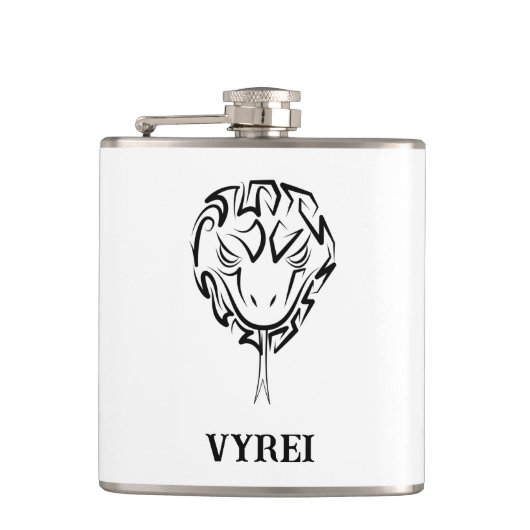 Schwarz-Weiß-Schlange Flachmann (Vorderseite)