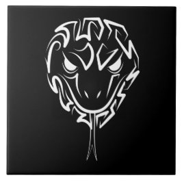 Schwarz-Weiß-Schlange Fliese