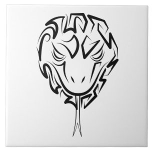 Schwarz-Weiß-Schlange Fliese