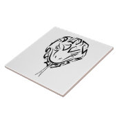 Schwarz-Weiß-Schlange Fliese (Seite)