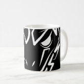 Schwarz-Weiß-Schlange Kaffeetasse (VorderseiteRechts)