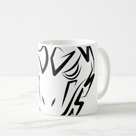 Schwarz-Weiß-Schlange Kaffeetasse (VorderseiteRechts)