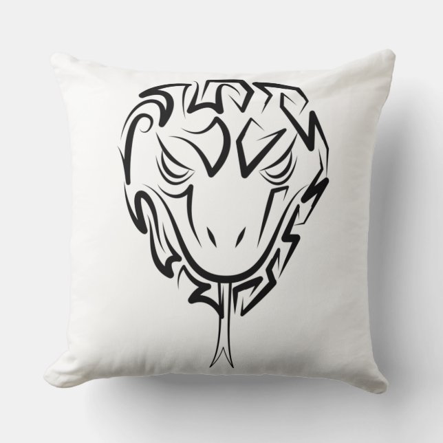 Schwarz-Weiß-Schlange Kissen (Vorderseite)