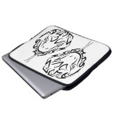 Schwarz-Weiß-Schlange Laptopschutzhülle (Vorne Knopf)