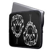 Schwarz-Weiß-Schlange Laptopschutzhülle (Vorderseite Links)