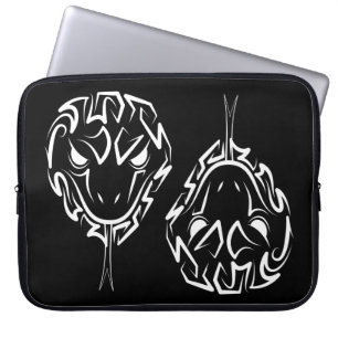 Schwarz-Weiß-Schlange Laptopschutzhülle