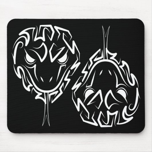 Schwarz-Weiß-Schlange Mousepad (Vorne)