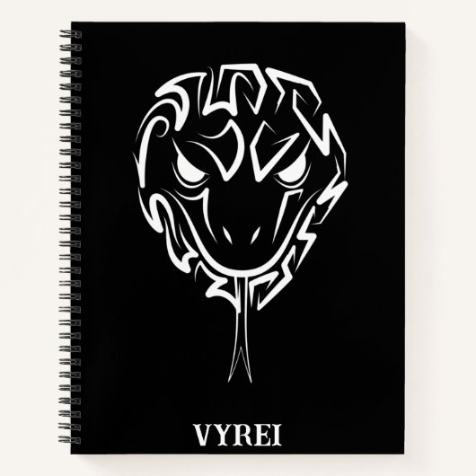 Schwarz-Weiß-Schlange Notizblock (Vorderseite)