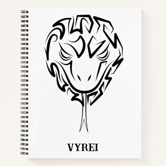 Schwarz-Weiß-Schlange Notizblock (Vorderseite)