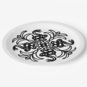 Schwarz-Weiß-Schlange Pappteller (Schrägansicht)