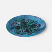 Schwarz-Weiß-Schlange Pappteller (Schrägansicht)