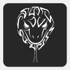 Schwarz-Weiß-Schlange Quadratischer Aufkleber