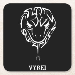 Schwarz-Weiß-Schlange Rechteckiger Pappuntersetzer