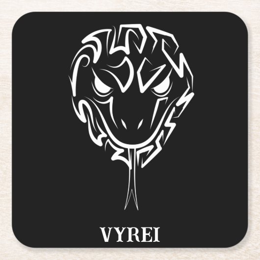 Schwarz-Weiß-Schlange Rechteckiger Pappuntersetzer (Vorderseite)