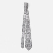 Schwarz-Weiß-Schlange Skin Print 2, Neck Tie Krawatte (Rückseite)