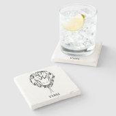 Schwarz-Weiß-Schlange Steinuntersetzer (Seitenansicht)