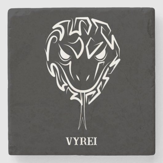 Schwarz-Weiß-Schlange Steinuntersetzer (Vorderseite)