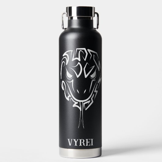 Schwarz-Weiß-Schlange Trinkflasche (Vorderseite)