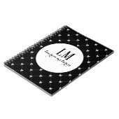 Schwarz-Weiß-Schleifen-Monogramm Notizblock (Linke Seite)