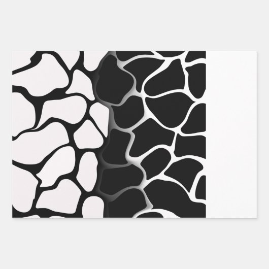 Schwarz-Weiß-Schleifpapier Geschenkpapier Set (Vorderseite 3)